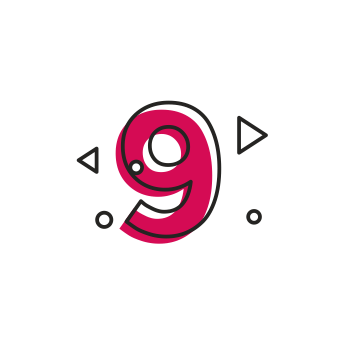 Icon of numeric number nine